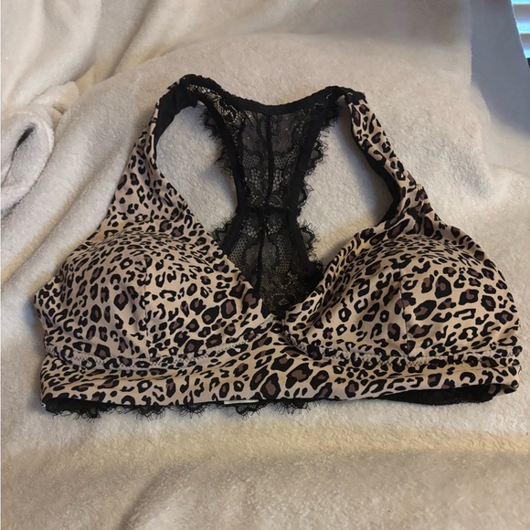 Maurices Other - Maurices Animal Print Bralette with Black Lace Racerback Size L NWOT